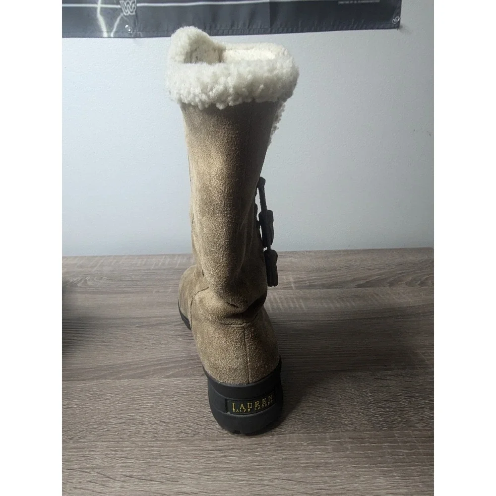 Lauren Ralph Lauren Tadina Suede Boots Shearling Lined Winter‎ Womens 9.5B